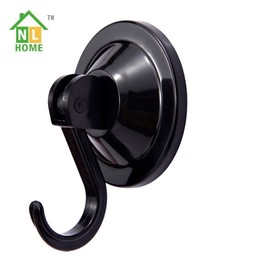 NL HOME Wreath Hangers for Glass Door or Window, 2-Pack Strong Suction Cup Utility Hooks, Black