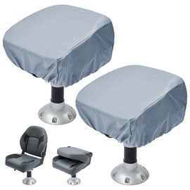 2 Pack Boat Seat Covers - Waterproof 600D Heavy Duty Boat Folding Chair Cover - 18W x 20D x 14H inch, Grey.