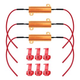 Giantdeer 3pcs 50W 8Ω LED Load Resistor, Strobe/Error Code Eliminator, Power Resistor Load Resistor Decoder for LED Headlight, Indicator, Number Plate Lighting