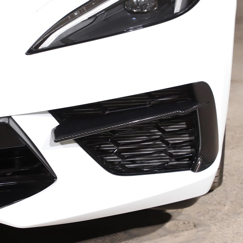 carcartrim-2022 Carbon fiber ABS Front Bumper Fog Light Lamp Trims
