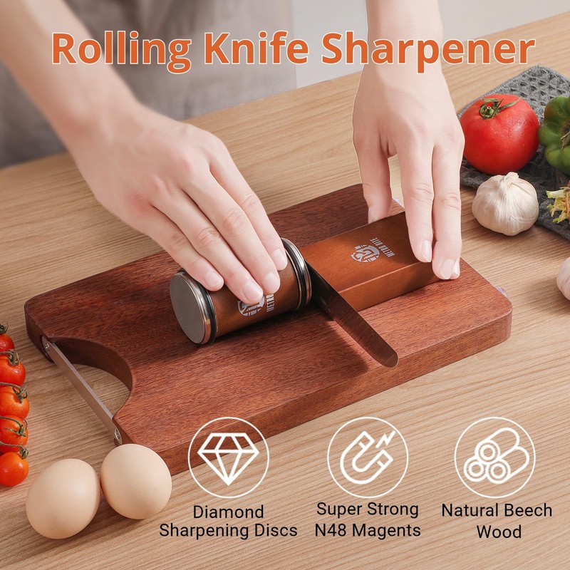 Metro Bite Professional Rolling Knife Sharpener Kit – Premium Diamond