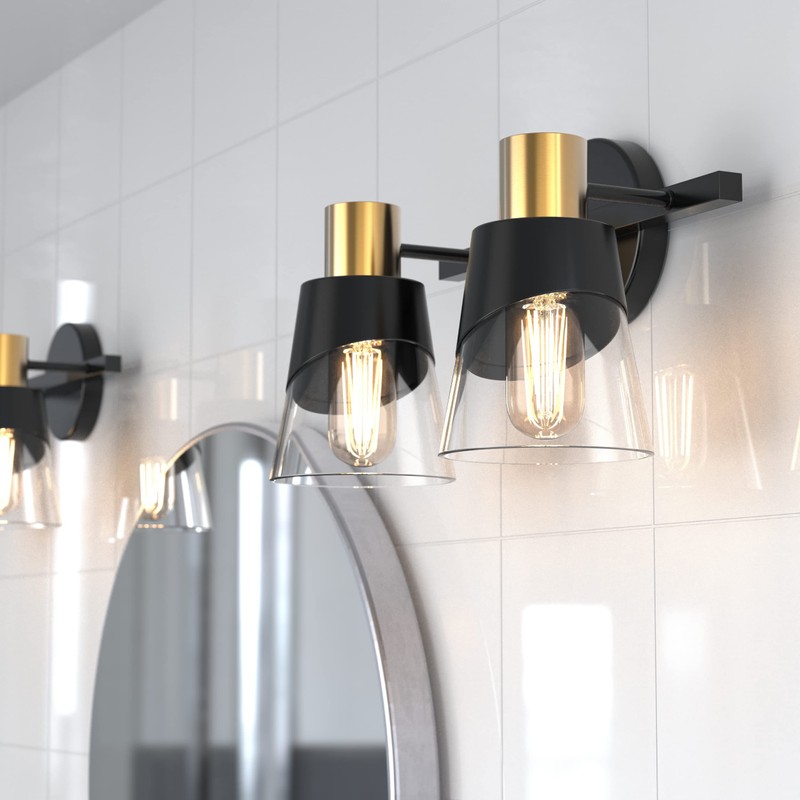 URSOLA Bathroom Lighting Fixtures Over Mirror, 2 Lights Bathroom Vanity