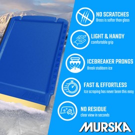 L & P Car Design A052 Ice Scraper Car Murska Ice Scraper Brass Blade Brass Scraper Original from Finland Trapeze Small Practical Ice Scraper Scratch Top Quality 90 mm Colour Blue