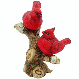 Gishima Cardinals Figurine Red Cardinal Bird Perched on a Branch Decorative Figurine Cardinal Decor and Gifts