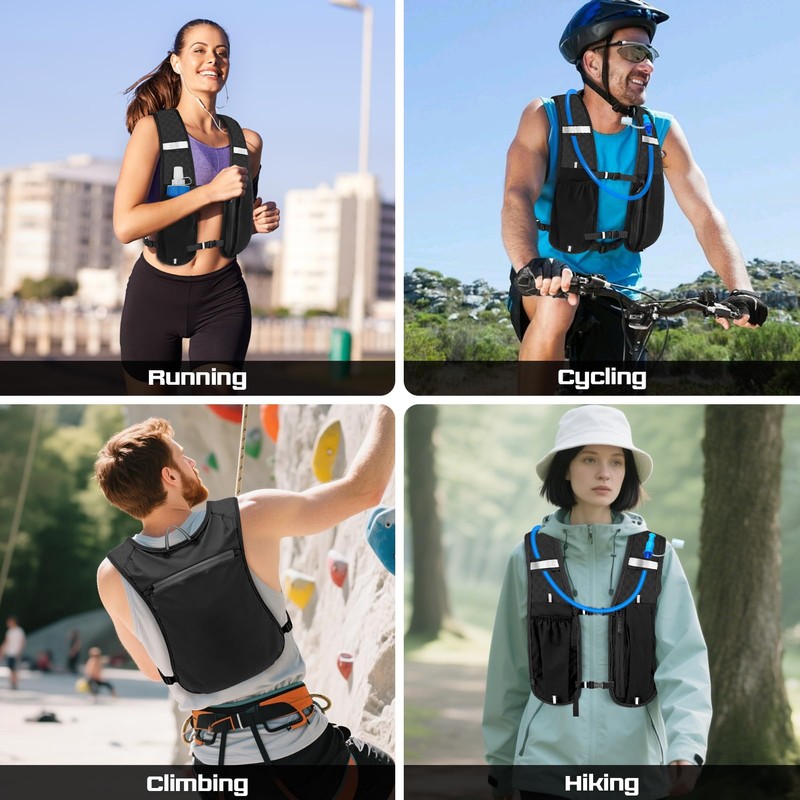 LED Running Vest with Water Bladder for Men Women, Lightweight