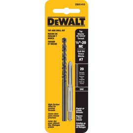 DEWALT DWA1410 DRILL & TAP SET, 1/4-20NC THRD 2PC