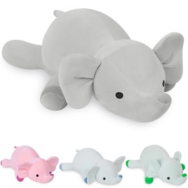 OurHonor Weighted Elephant Stuffed Animals, 24in Weighted Plushies 4.2Lb Elephant Throw Pillow Plushie for Adults, Boys, and Girls - Soft Doll Toy (Grey)