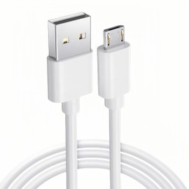 Qnanw Replacement SimpleHuman Mirror Charger Charging Cable Compatible with for Simplehuman Mirror 5" 8" Round Lighted Makeup Mirror Cord Micro USB-6.6 Ft(White)