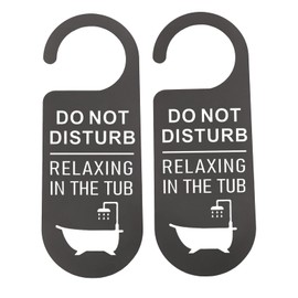 2 Pcs Do Not Disturb Relaxing in the Tub Bathroom Hanging Sign for Bathroom Restroom Door Decor (IN THE TUB H EU)