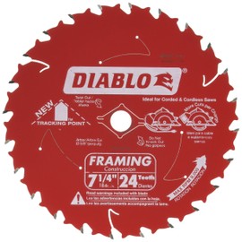 Freud D0724PX Diablo ATB Hoja de sierra circular de carburo para enmarcar y rasgar con eje de 5/8 pulgadas, paquete de 2