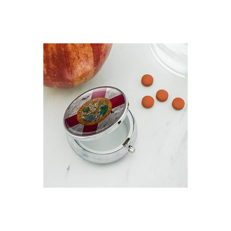 Rustic Florida State Flag Distressed USA Pill Case Trinket Gift