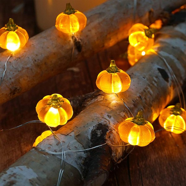 BOHON Halloween Lights 3D Jack-o-Lantern 10ft 30 LEDs Pumpkin String