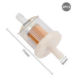 Alriedy Pack of 2 Universal Fuel Filters 8 mm - High Density Petrol Filter for Motorcycle, Lawn Mower, Scooter, Moped, Car & Car, Transparent Reusable Filter with Robust Construction