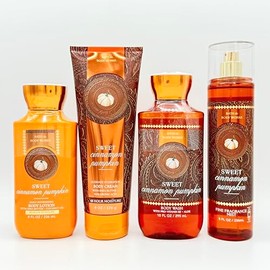 Sweet Cinnamon Pumpkin 4-Piece Bath & Body Bundle | Daily Nourishing Body Lotion, Ultimate Hydration Body Cream, Body Wash and Fine Fragrance Mist
