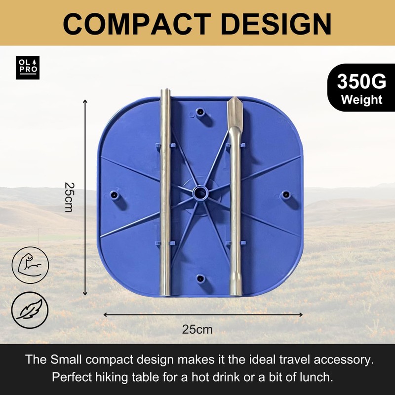 OLPRO | Portable Camping Table with Spike | Lightweight &