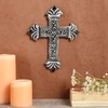 ARDOUR Distressed White Wall Cross for Home Decor.Metal Hanging decorative