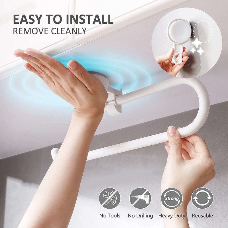 ARBAKS Suction Cup Paper Towel Holder Under Cabinet,No Drilling Towels