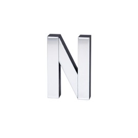 COLLECTIVE HOME - 7-inch Tall Mirrored Glass and Wood Decorative Letter, Home-Bedroom-Office Wall Décor. Perfect Fun Gift to Encourage Girls, Young Ladies & Teens. (N)