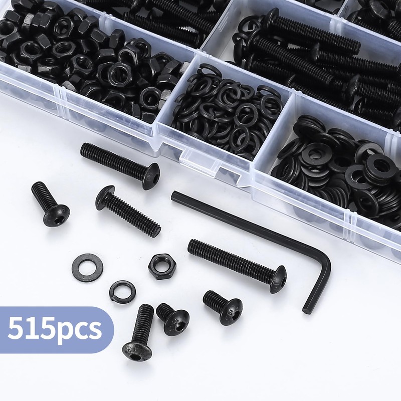 515 Pcs M5 Bolts and Nuts Set, Nuts and Bolts