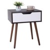 ZenStyle Walnut Brown/White End Table Sofa Table with Drawer, Side