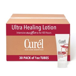 Curel Ultra Healing Body Lotion, Moisturizer for Extra Dry Skin, Body and Hand Lotion with Advanced Ceramide Complex and Hydrating Agents, for Tight Skin, 1 Ounce Case of 30