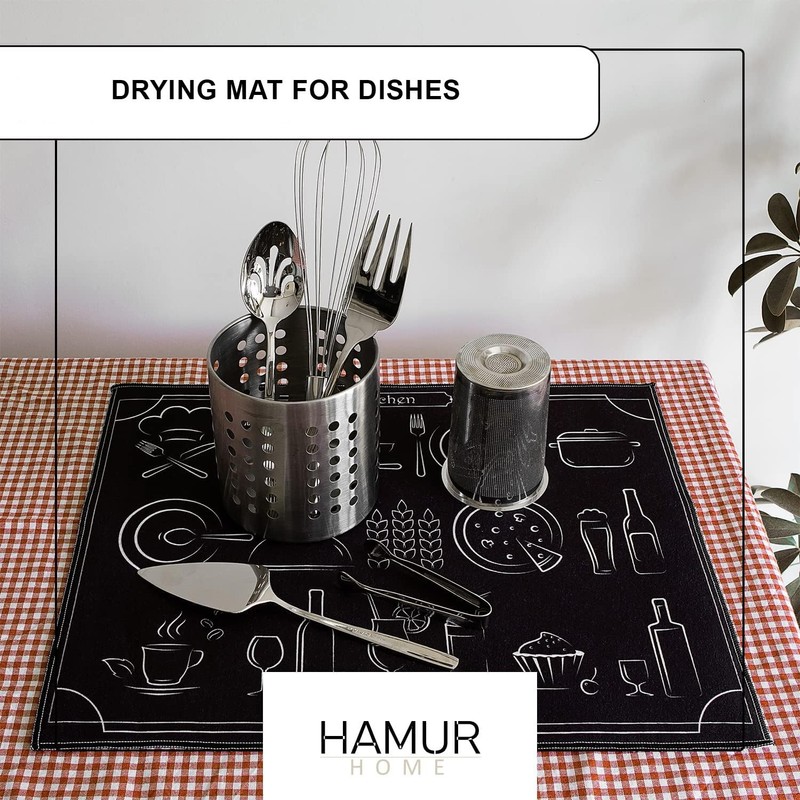 Hamur Home Set of 2 Drying Mat for Dishes, 40