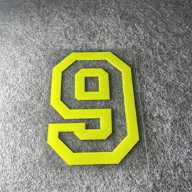 Números arábigos 012345679 - Calcomanías para carrocería de camión y motocross, decoración de motos de cross, color amarillo fluorescente (altura de 10 cm, número 9)