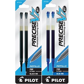 Pilot Refill for Precise V5 RT Rolling Ball, Fine, Blue & Black Ink, 2/pack