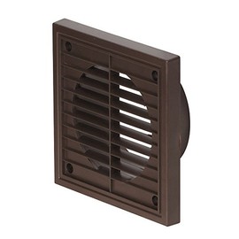 Airflow® External Wall Vent Cover – Brown Round Plastic Grille for 125mm / 5" Ducting – Weatherproof Air Outlet – 187mm x 187mm