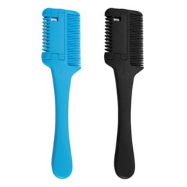 2 Pieces Hair Sharpener, Hair Repair Tool, Hair Salon Tool, Diy Hair Styling Accessories (Black, Blue).