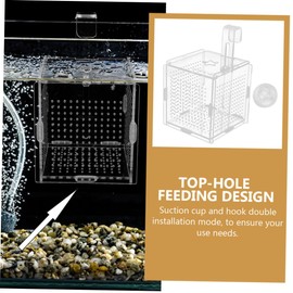 VILLFUL 2 Sets Fish Breeding Box Acrylic Aquarium Isolation Container with Suction Cup and Hook Wear Resistant Fish Hatchery for Juvenile Protection and Easy Installation Tanks