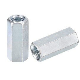 sourcing map 3pcs M14x19x45mm Coupling Nuts - Galvanized Carbon Steel Hex Threaded Rod Coupler for Furniture, Electronic, Industrial