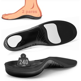 2 Par Plantillas Ortopédicas para Pies Planos, Plantillas de Gel para Fascitis Plantar, Alivio de Pies Planos, Multicolor, espuma de memoria de PU y TPU acolchado, Unisex, Talonera, SHOE_INSERT
