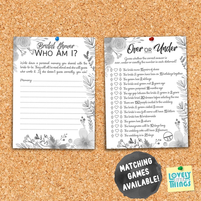 Bridal Shower Who Am I? | Hen Party Game |