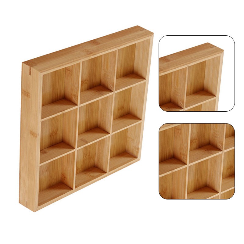 Divided Wooden Tray Multi Compartments Serving Tray for Hot Pot