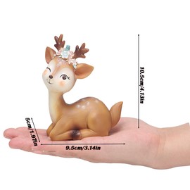 Spldsun Deer Decoration, Reindeer Figure, Elk Deer, Simulation Deer Ornaments Miniature, Tabletop Craft Decoration Figure for Party, Birthday, Christmas Party Decoration (Brown)