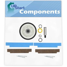2-Pack 12001541 Drum Support Roller Kit & 306508 Bearing Kit Replacement for Maytag DG21CS Dryer - Compatible with 303373 Drum Roller Wheel & 306508 Tumbler Bearing Kit Front Glide Rivets and Pad