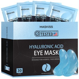Maskiss Under Eye Patches (30 Pairs), Hyaluronic Acid Eye Masks for Dark Circles Puffy Eyes Undereye Bags, Collagen Eye Patches for Wrinkles and Hydrate, Eye Skin Care Christmas Gift for Women & Men
