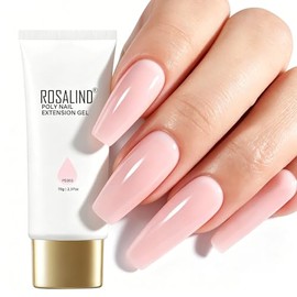 ROSALIND Gel for Nails 70 ml Delicate Pink UV Poly Nail Gel Nail Reinforcement Nail Extension, Soft Pink Poly Nail Gel for Beginners, Nail Art Salon