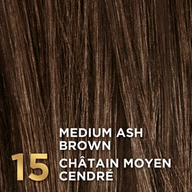 L'Oreal Paris Superior Preference Permanent Hair Color, 15 Medium Ash Brown, 100% Grey Coverage, Hair Dye, 1 EA (Packaging May Vary)