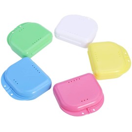 5pcs Retainer Case Mouth Guard Case Orthodontic Dental Retainer Box Denture Storage Container with Vent Holes