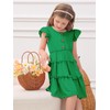 Girls Green Dress St. Patrick's Ruffle Sleeve Button Down A-Line