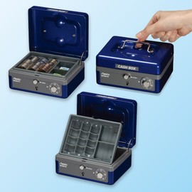 アスカ 手提金庫 MCB310 書類B7サイズ収納 ブルー