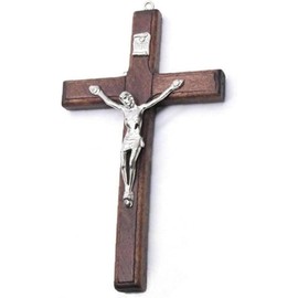 Brown Stakee Wooden Cross Hanging Religious Worship Symbol For Home Decoration Wooden Catholic Crucifix Orament, Wall Decorative Accessories