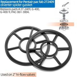 Alocs 272409 Diverter Spider Gasket for G-400 Hi-Flow Pool & Spa Multiport 2-inch Valves 261142, 261049, 261050-2 Pack