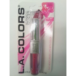 LA Colors Lip Gloss & Lipstick Duo, Moisturizes lips with natural color & high Shine, BLC823 Flushed