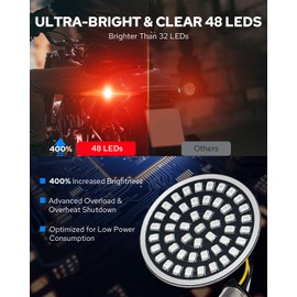 Benlari 1157 2" Bullet Rear Turn Signal Lights 1156 bullet led motorcycle blinkers Fit for Harley Davidson Dyna Soprster Touring Road King Street Glide Electra Glide 1986-2024