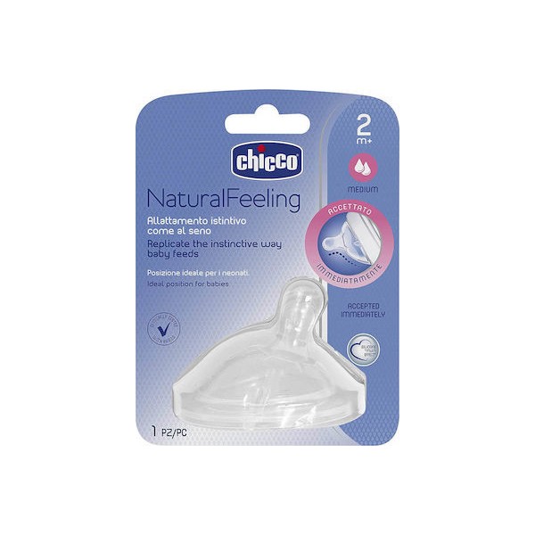 Chicco Natural Feeling Nipple 2m+ Moderate Flow, 1pc