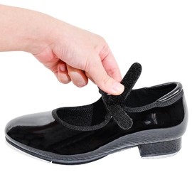flexdans Tap Shoes,Slide Buckle Strap Patent Leather Tap Shoes for Girls Women Adult F003 Black 39