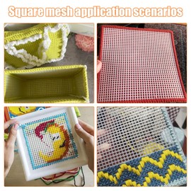 6 Pcs Plastic Canvas Sheets,Eye Mesh for Embroidery,Plastic Cross Stitch Canvas,Clear Plastic Mesh Canvas Sheets,Knit Crochet Projects and Make Dividers,DIY Handicraft,Embroidery Making